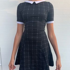 Girls preppy black and white dress